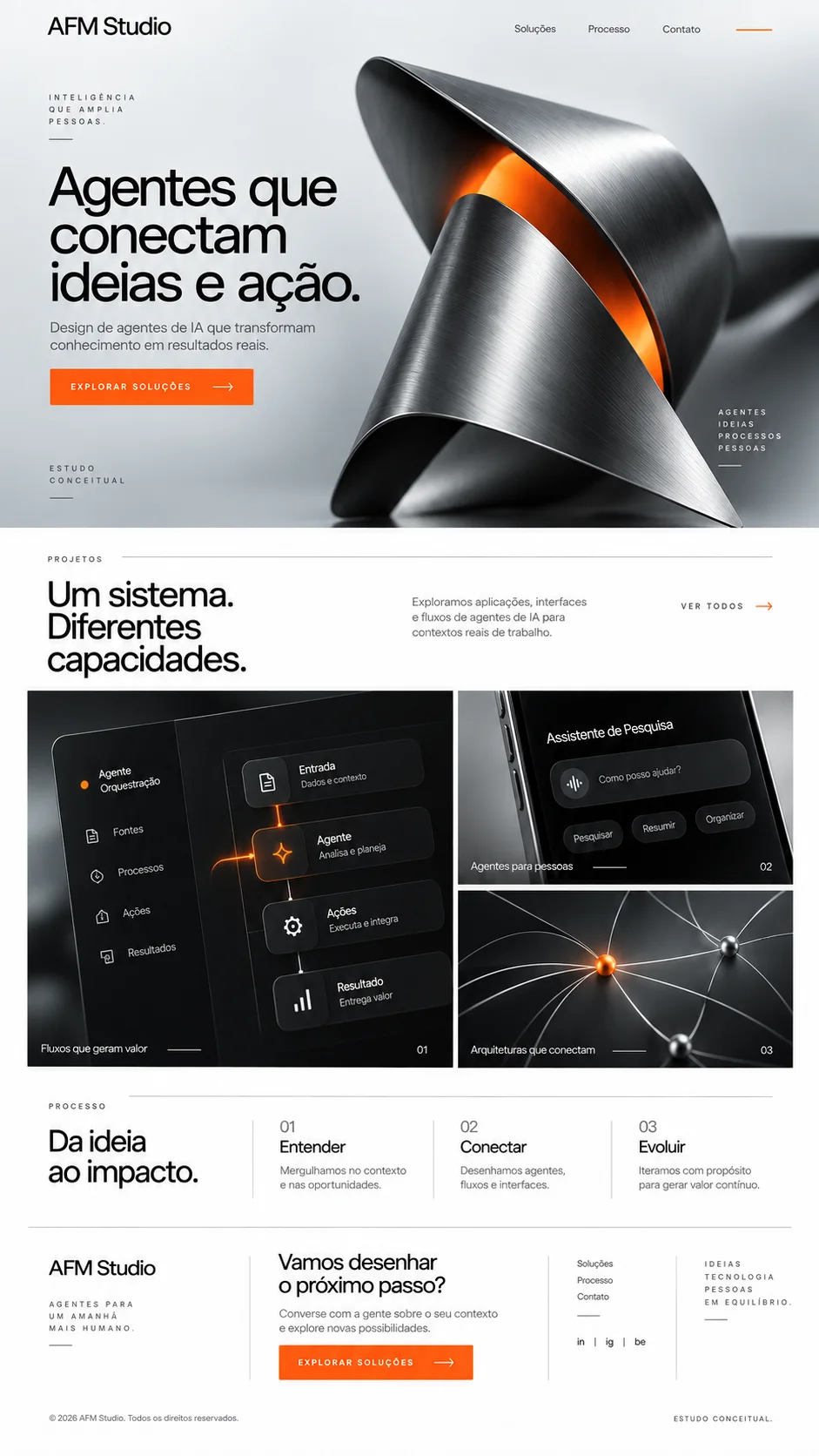 Website completo — agentes de IA — estudo conceitual